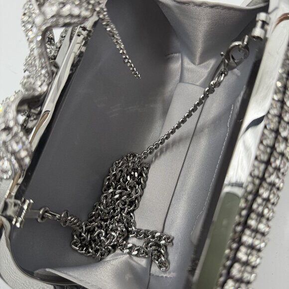 Self-Portrait Crystal Embellished Clutch With Bow Detail - Picture 11 of 13